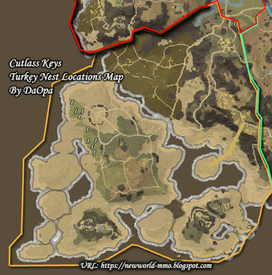 Cutlass Keys turkey nest locations map