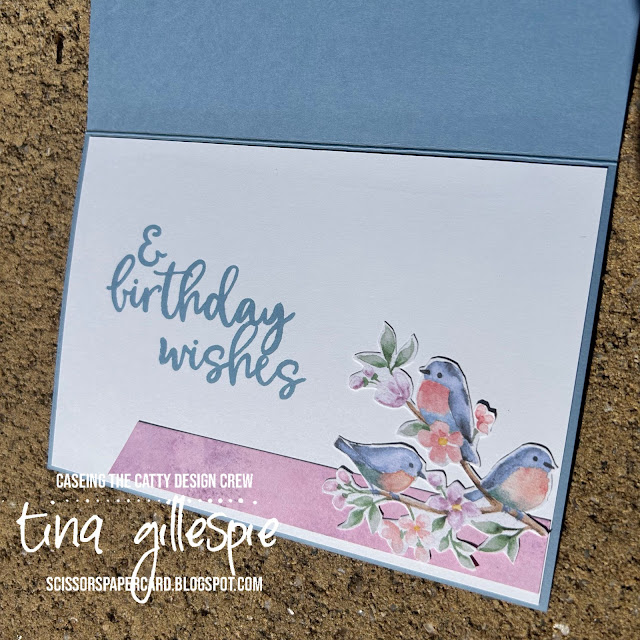 scissorspapercard, CASEing The Catty, Stampin' Up! More Wishes, Flight & Airy DSP, Layered Florals 3DEF, Sale-A-Bration