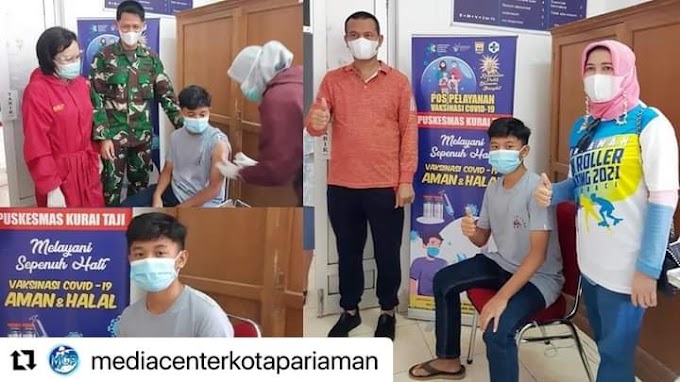 Muhammad Yurza Yaminurizal Anak Pertama Di Kota Pariaman Yang Telah Divaksin Covid-19.