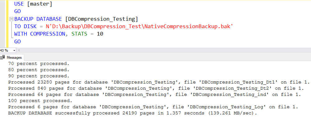 Compress Native Backup In SQL Server 2