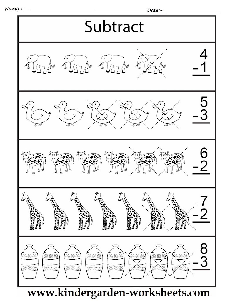 Maths Worksheets - Subtraction Worksheets