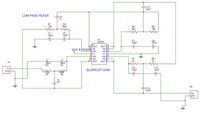 Audio Low Pass Filter LM324