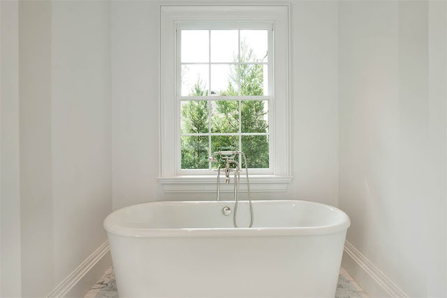 Washington DC luxury mansion Kalorama Freestanding bathtub regency style limestone