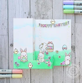 Sunny Studio Stamps: Chubby Bunny Rustic Winter Dies Easter Themed Interactive Card by Vanessa Menhorn