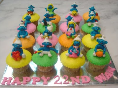 Smurf Birthday Cake on Yochana S Cake Delight    Smurf Cupcakes