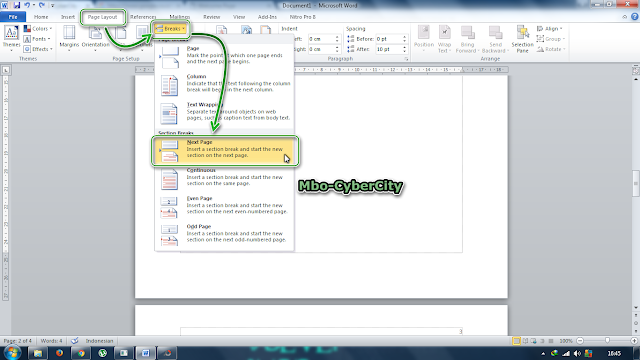 Cara Membuat Halaman Berbeda Posisi Di Word 2010