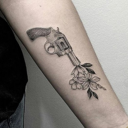 esta_inspiraço_disparo_de_arma_de_flores_tatuagem