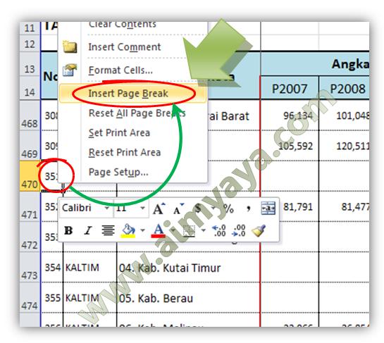 Page break mempunyai kegunaan untuk memutuskan atau memisahkan antar print Cara Membuat Page Break di Ms Excel