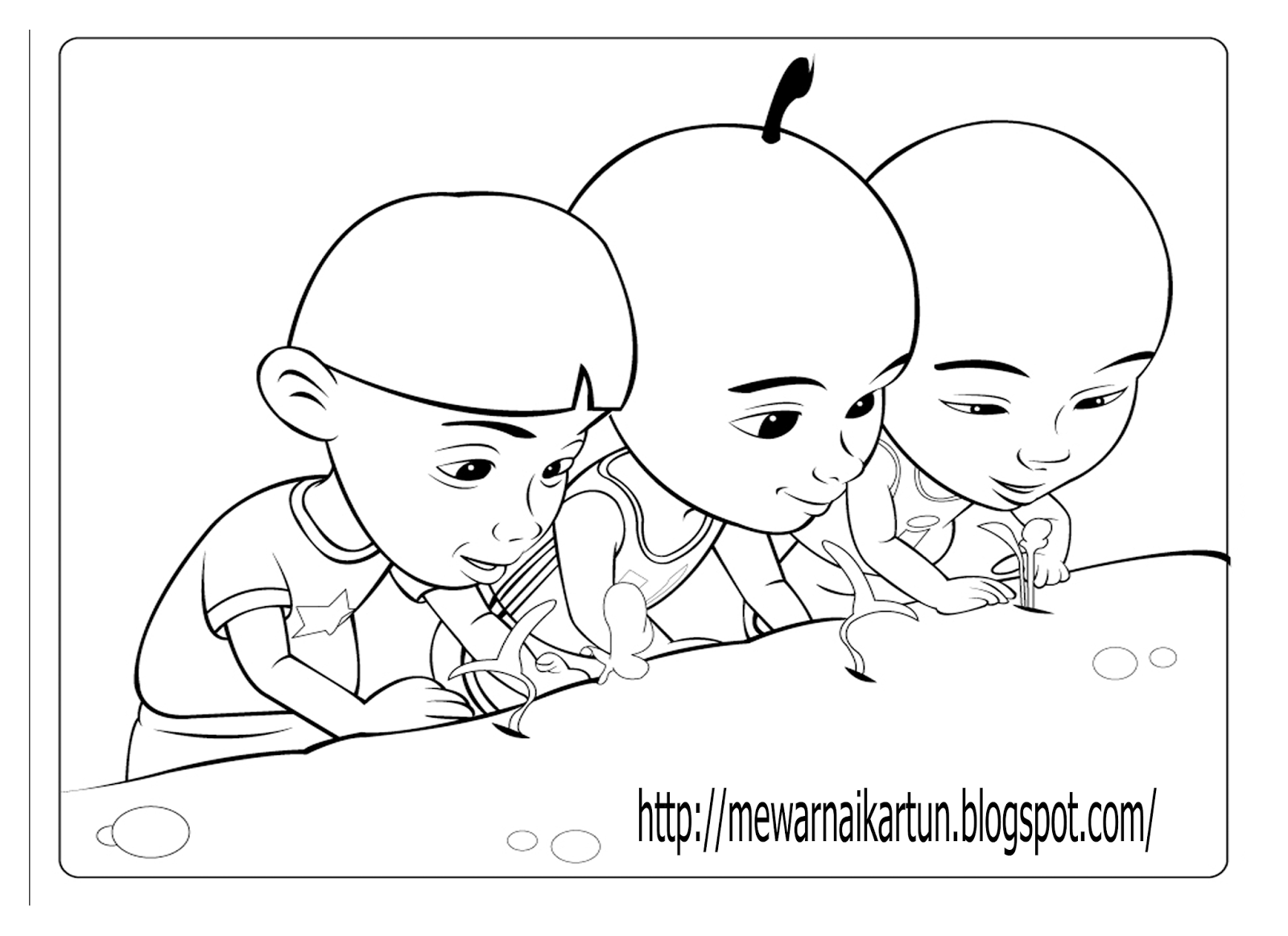 Gambar Mewarnai Ipin Upin ~ Gambar Mewarnai Lucu