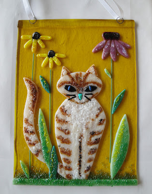 Fused Glass Cat by flutterbybutterfly flutterbyfoto