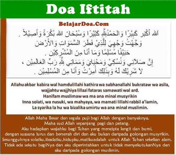 Doa Iftitah Bahasa Indonesia