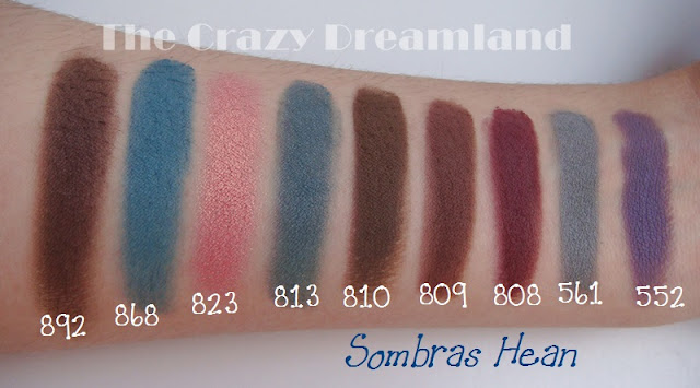 swatches sombras hean