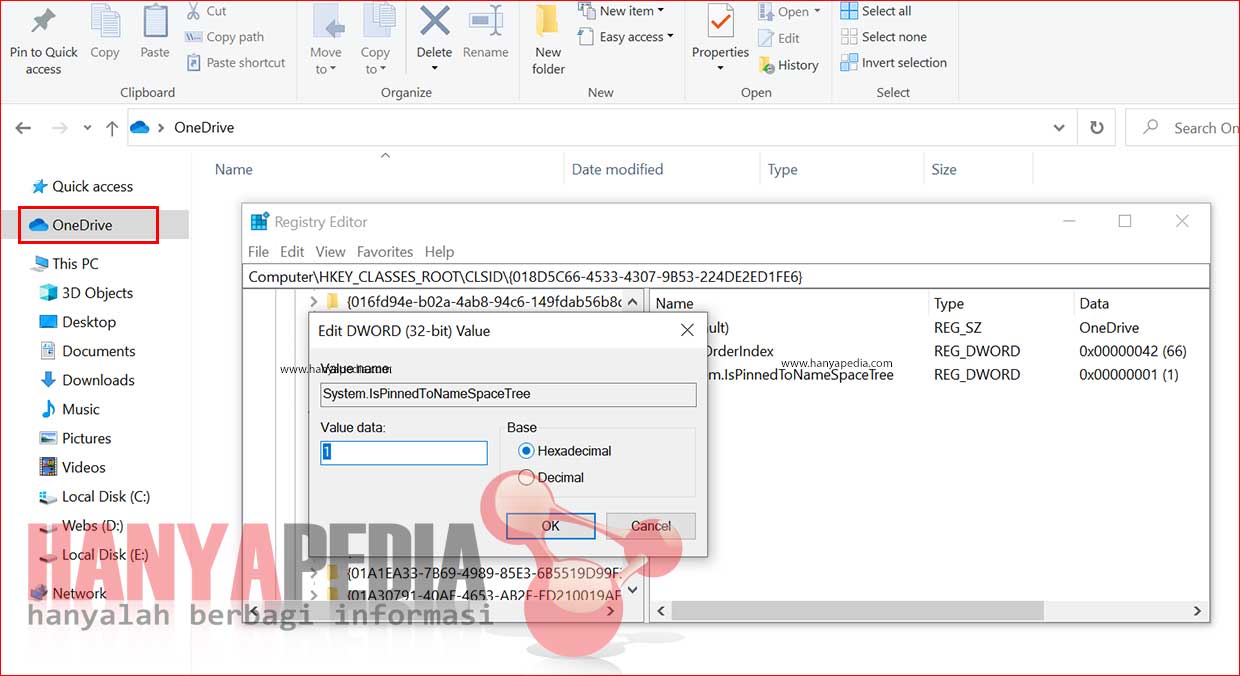 Cara Menghapus Pintasan OneDrive dari Jendela Explorer di Windows 10