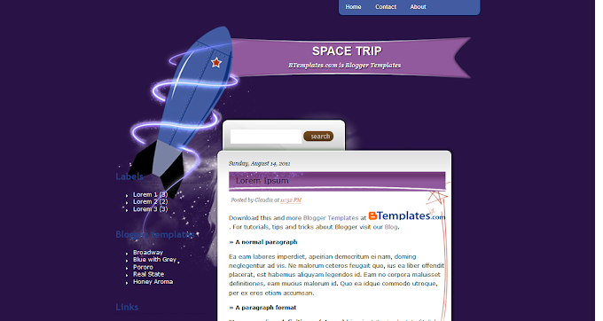 Space Trip Blogspot Template