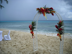 A shot of the 'altar' for our friend's wedding in Barbados