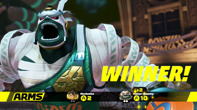 Master Mummy Winner victory screen ARMS
