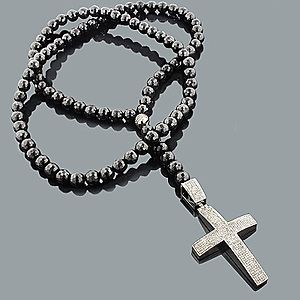 hip hip jewelry this black diamond cross necklace in disco ball ...