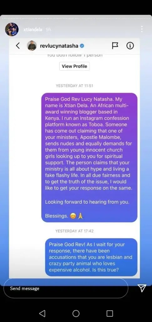 Lucy Natasha’s assistant pastor exposed for sending nude photos to church girls by Xtiandela