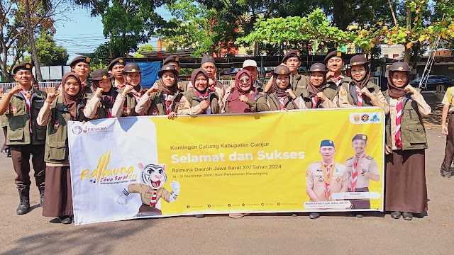 "Berdampak Serentak" Sebanyak 12 orang anggota Pramuka Kwartir Ranting Cianjur mengikuti Raimuna Daerah Jawa Barat XIV 
