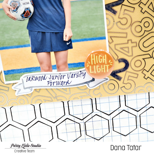 Subtitle Banner and Flair Button on a High School Soccer Scrapbook Layout