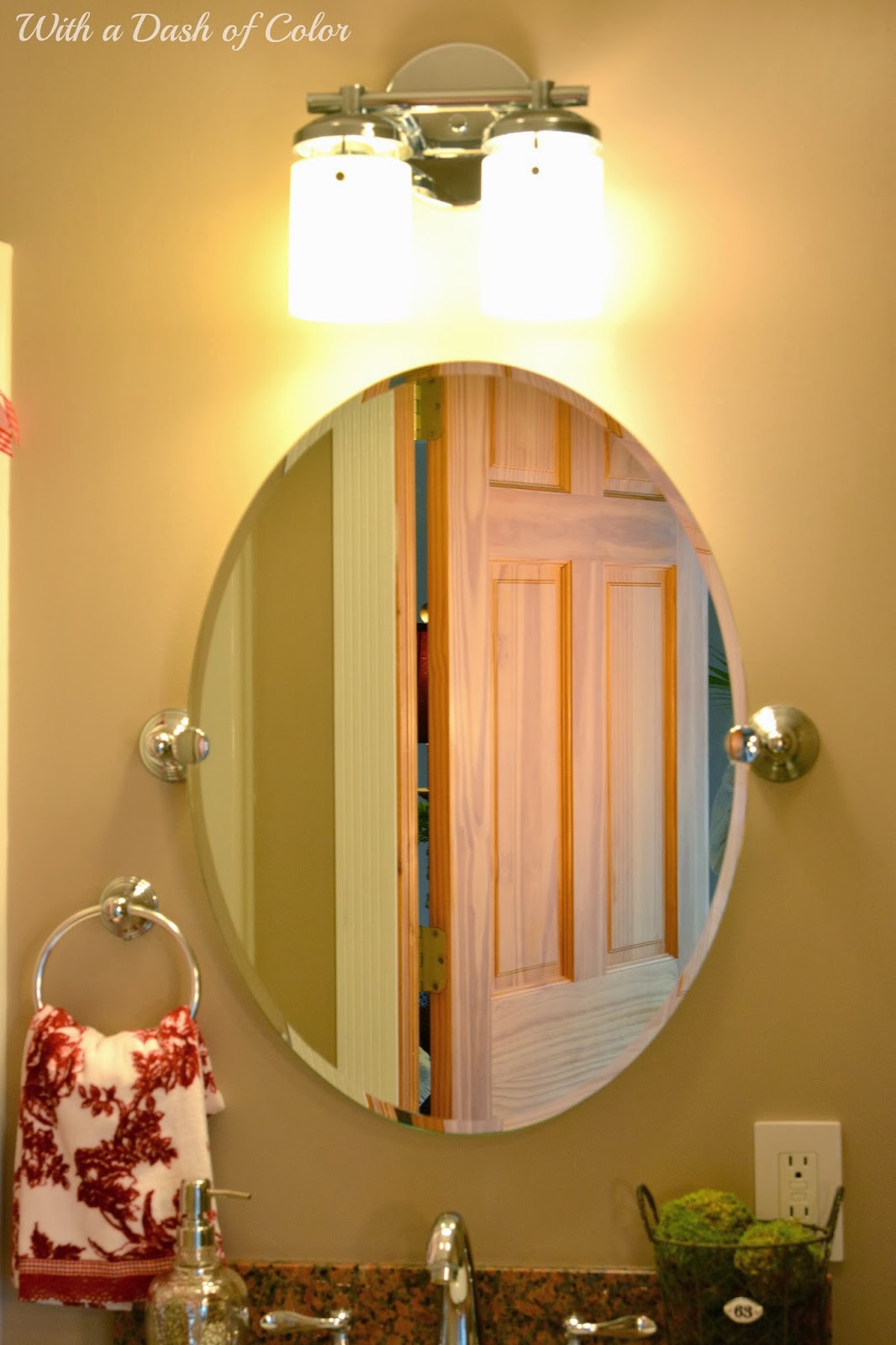 country bathroom mirrors The vanity mirror is also an online purchase, and the light fixture is 