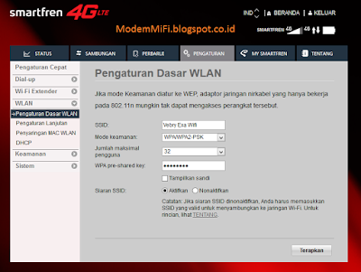  Password merupakan salah satu alat untuk mengamankan akun yang kita miliki Cara Merubah Nama dan Password WiFi Modem Andromax M2P Smartfren