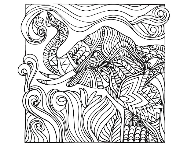 Difficult Abstract Elephant Coloring Pages For Adults Abstract Elephant  Coloring Pages For Adults  Coloring Tone