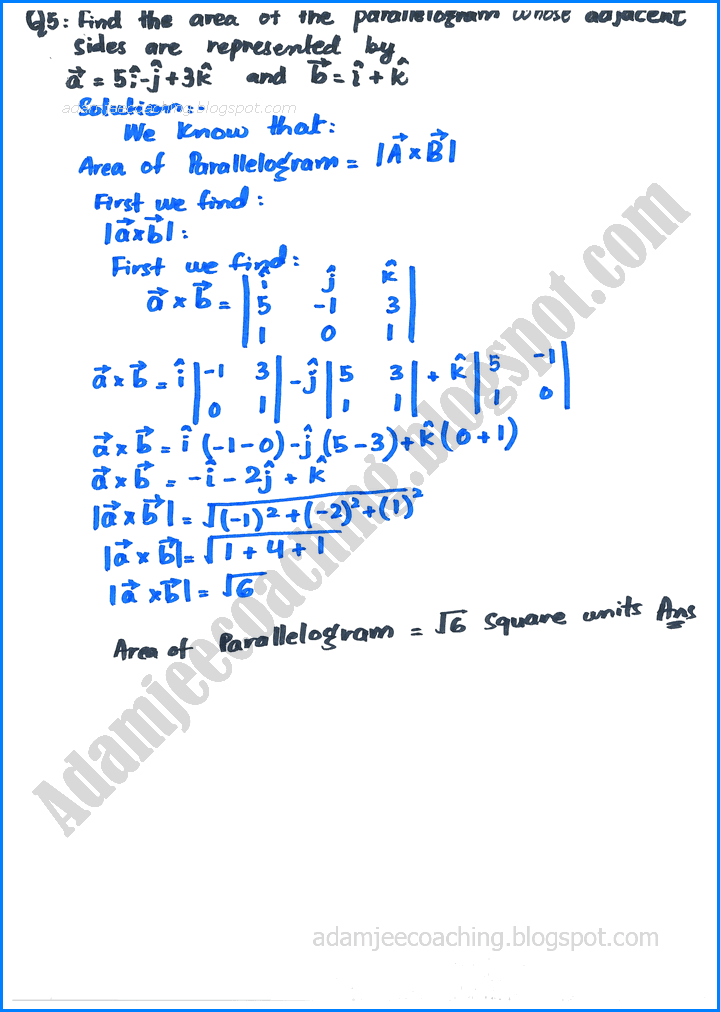 vectors-exercise-3-5-mathematics-11th