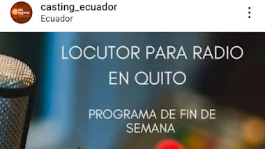 CASTING QUITO: Se busca LOCUTOR para RADIO programa de fin de semana - gran audiencia