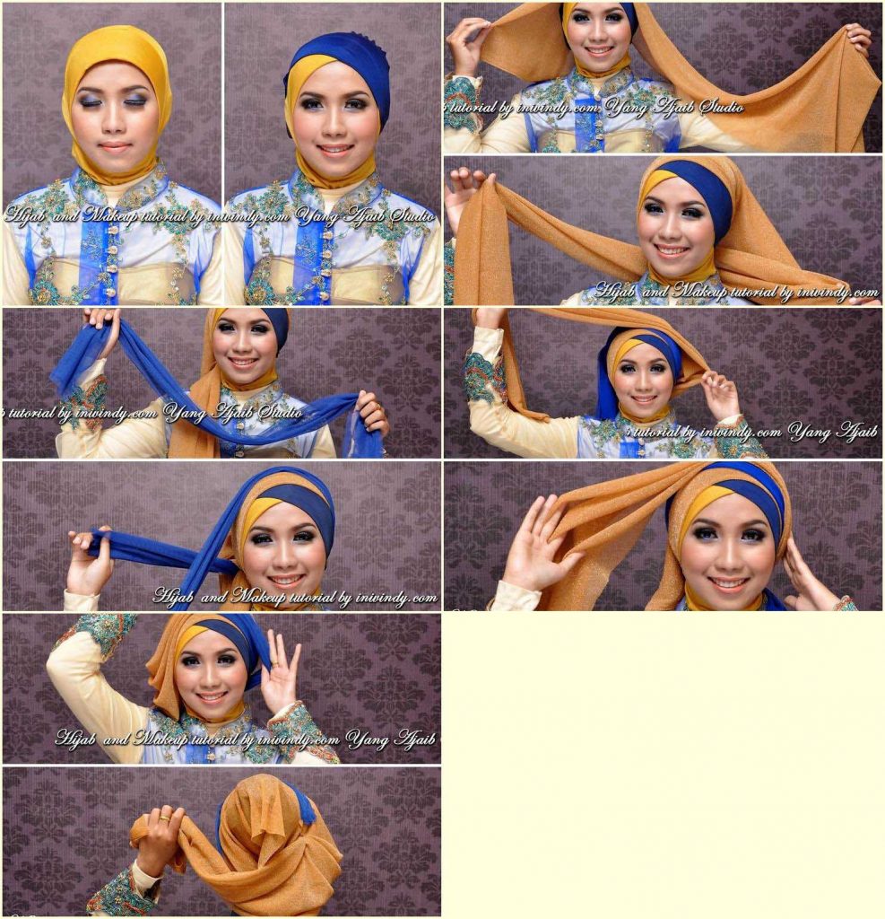 30 Tutorial Hijab Indonesia Pashmina Paris Dua Warna Dua Kerudung Terbaru 2017