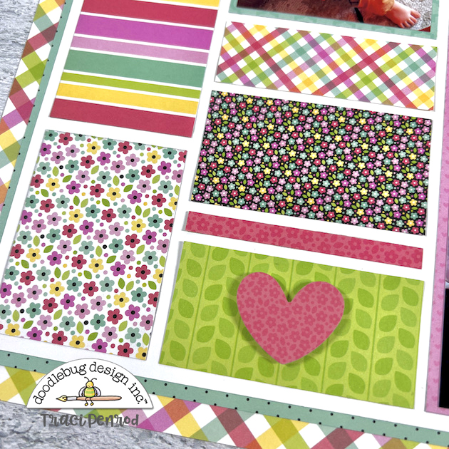 12x12 Scrapbook Page Layout using a grid pattern