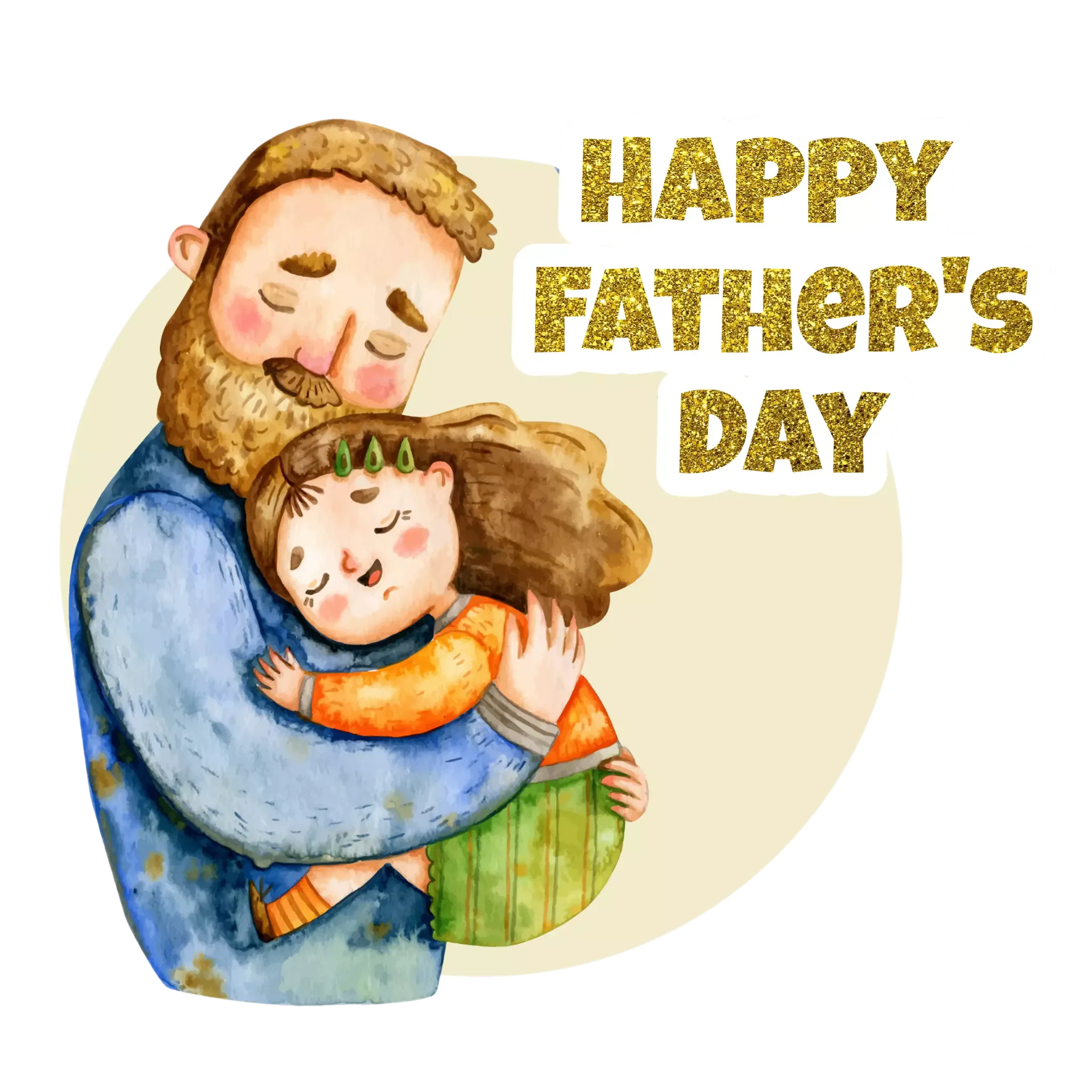 Happy Father's Day Wishes Sticker for Whatsapp, Happy Father's Day PNG Sticker Download