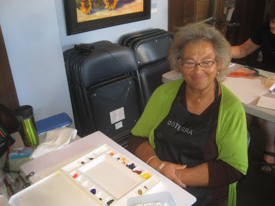 Artist Vicki Clayton in Roland Lee watercolor workshop