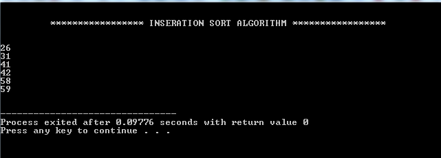  insertion sort algorithm