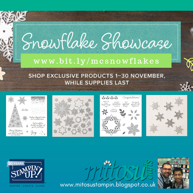 Stampin' Up! Exclusive Limited Time Products. Order Snowflake Showcase Online from Mitosu Crafts UK