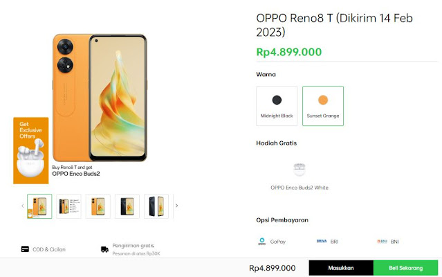 Harga OPPO Reno8 T 4G