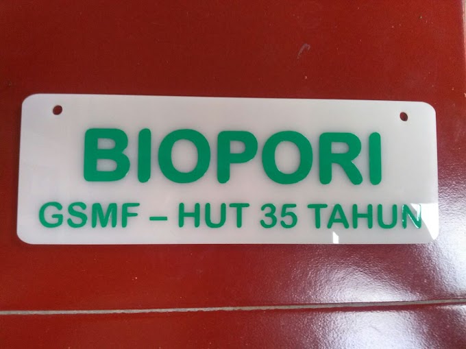 Signage Acrylic BIOPORI HUT 35 Tahun GSMF Semarang