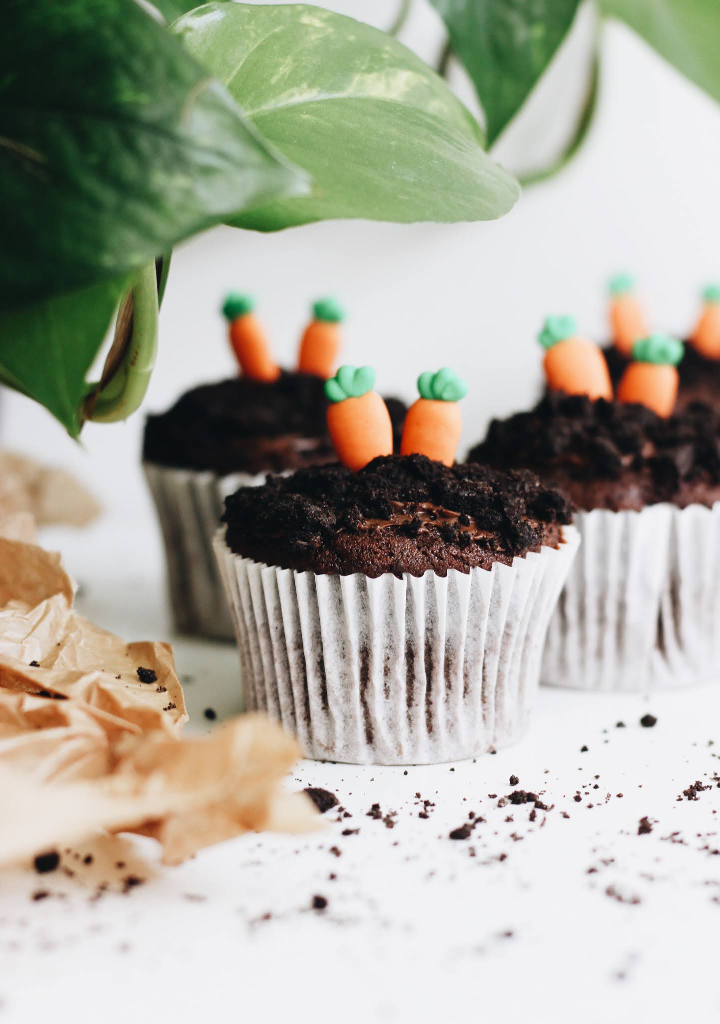 Carrot Topped "Dirt" Chocolate Muffin Recipe