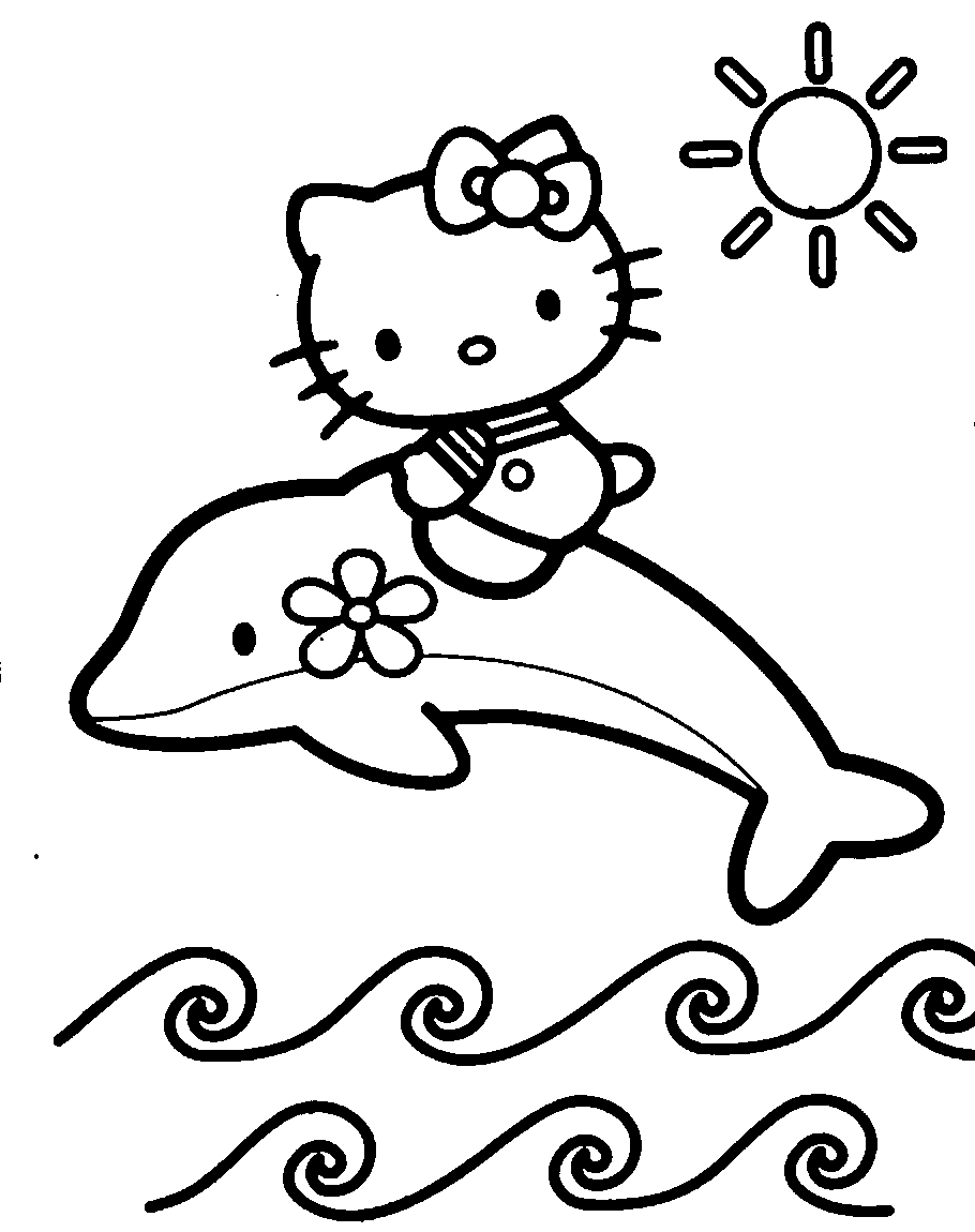 Nesto Flash: fish and hello kitty coloring pages