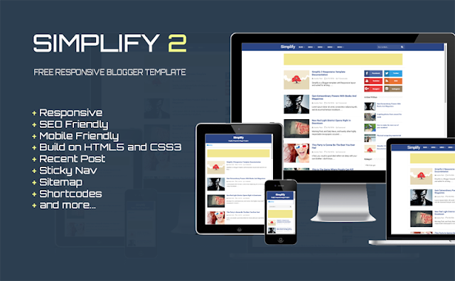 Simplify 2 Pro Clean Responsive Design Blogger Template Download