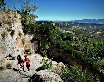 Etruscan caves in Civita di Bagnoregio, Lazio, Italy