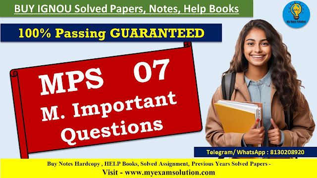 IGNOU Free MS-07 Important Questions And Answers PDF