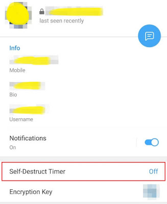 كيفية إرسال رسالة  التدمير الذاتي في تيليجرام؟