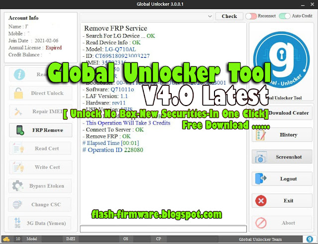 Global Unlocker Tool -V4.0 [ Unlock No Box-New Securities-In One Click] Update Free Download 