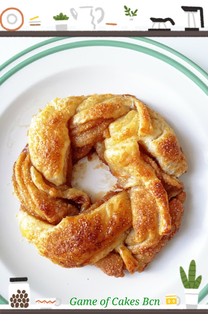 Trenza de hojaldre con canela