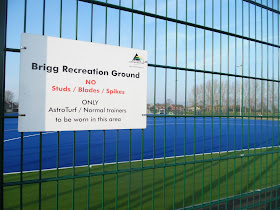 Brigg Recreation Ground's synthetic 'Blue Astro' floodlit hockey pitch - February 2019