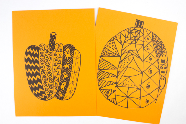 Fun Halloween Drawing Prompt- Pumpkin Zentangles for Kids and Adults