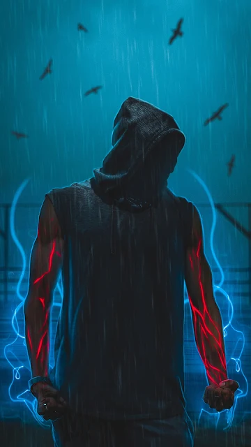 Anonymous Hoodie Man Rain Hd Wallpaper