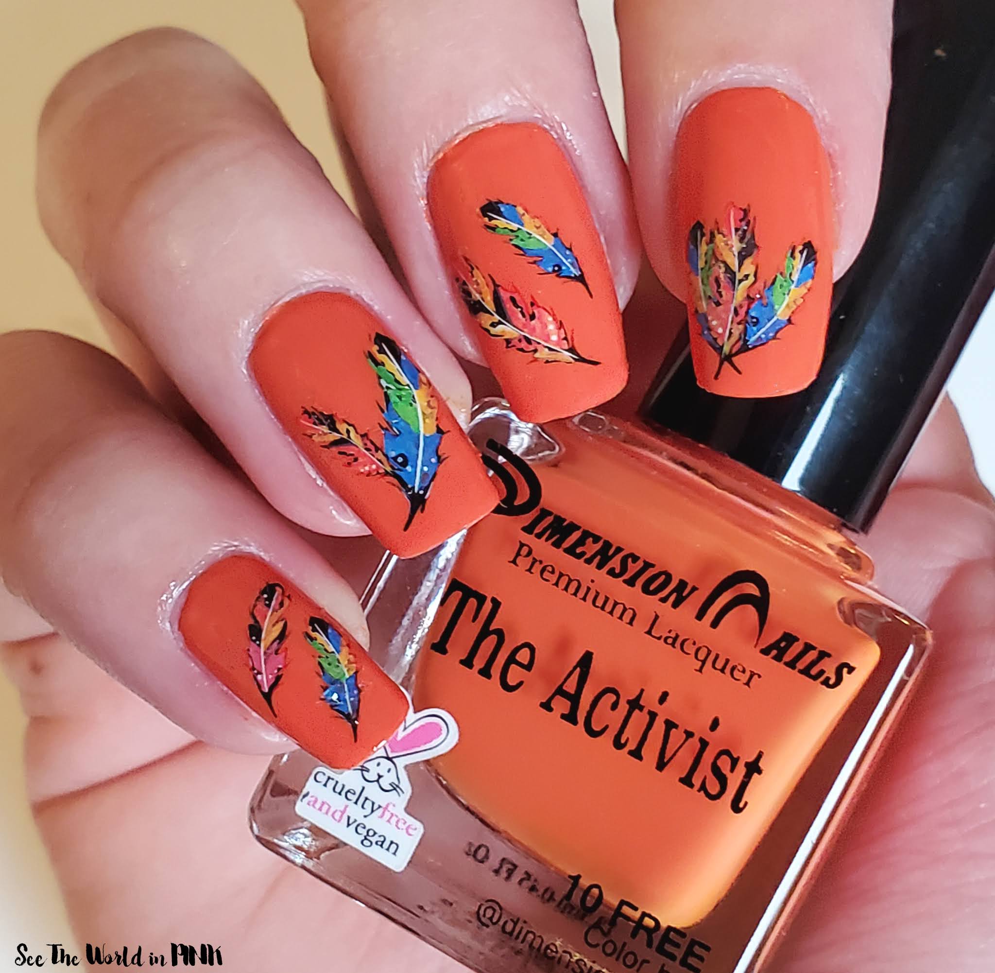 Manicure Monday - Water Decal Feathers Nails