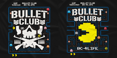Bullet Club vs Pac-Man T-Shirt Collection by New Japan Pro Wrestling x Namco